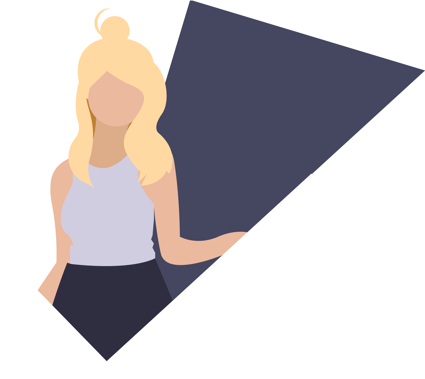 illustration minimaliste me réprésentant avec une chevelure blonde
