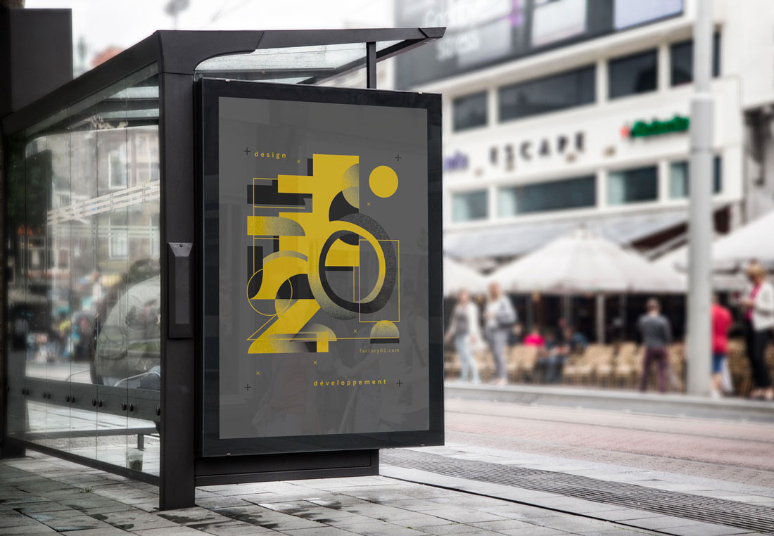 déclinaisons de l'affiche en rose avec des finitions différentes pour le bureau dans les teintes de rose