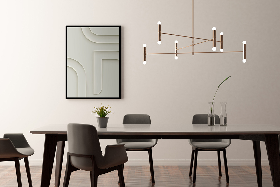 mise e nsituatio ndu tableau dans un espace design